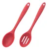 Spoons 2pcs Silicone Spoon Dinnerware Set Integrated Soup Salad High Temperature Resistant Kitchen Cooking Utensils