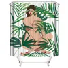 Shower Curtains Whim-Wham Artistic Olive Leaves Sexy Girl Beauty Waterproof Opaque Odorless Curtain