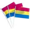 Stili in poliestere arcobaleno manuale 8 bandiere che ondeggiano il banner bandiera del giardino con bandiera 14x21 cm CPA4264 JY29 POLE