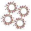 Dekorative Blumen 4pcs Weihnachtsring 8 cm künstliche Beerenhalter kleine Kranz -Serviettenringe für rustikaler Hochzeitsartikel