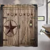 Rideaux de douche rideau de panneau de bois vintage Rustique Barn Porte de porte Floral Roues vertes Ferme Polyester tissu de salle de bain Décor de salle de bain avec crochets