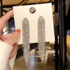 Dange oorbellen mode Lange Tassel Drop Earring For Women Ladies 2024 Gold Silver Color Strass Ridestone Wedding Party Classic Jewelry