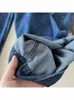 Jeans pour femmes femmes 2024 Chic Fashion Side Pockets Decoration Loose High Elastic Twist Draw Crows Femme Denim Pantal Mujer