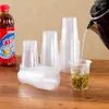 Tasses jetables pailles 50 / 100pcs en plastique transparent verres s verres extérieurs pique-nique à bois durable tasse de thé