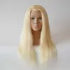 Mannequin Heads Advanced Human Model Head 100% Natural Hair 24 Borttagning Dummy Doll Blond Training Q240510