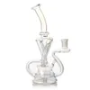 9,3 inch heldere dubbele kamers neo fab ei regenboog haakhaakglas bong dabber rig recycler pijpen water bongs rookpijp 14 mm vrouwelijk gewricht us magazijn