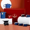 Tee-Sets High-End-Keramik-Tee-Set-Geschenkbox mit Jin Xiqing Red Pot of Sechs Tasse Tasse 6 darstellen