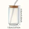 Weingläser Sommer transparentes Glas Rotblau Eismuster Iced Coffee Tasse mit Lidstraw -Geschenken für den 4. Juli Independence Day