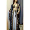 Vêtements ethniques Black Dubai Marocain Kaftan Georgette Robe Jilbab Arab Fashion Trendsl2405