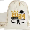 Bolsas de compras Classe sênior de 2024 Candy Gift Boy Girl Parabéns Pós -graduação Graduação Party da sala de aula Decoração