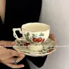 Becher Französisch Retro romantische Nachmittag Tasse und Untertasse Kaffee Set kleiner frischer Blumenkeramik