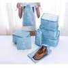 Sacs de rangement 9pcs Cosmetic cubic pour emballer des vêtements de voyage de voyage de compression Organisateur à bagages Pouche de toilette