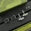 Boucles d'oreilles de concepteur de luxe Crystal Pearl Garm Bee Charm Drop Broupe d'oreille Brandle 18k Gol