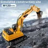 RC Excavator Dumper Car 24G Remote Control Engineering Voertuig Crawler Truck Truck Toys For Boys Kids Christmas Gifts 240506