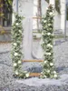 Dekoracyjne kwiaty sztuczne eukaliptus girland z jedwabnymi białymi różami 2M wiszący winorośl stół ślubny centralne dekoracje
