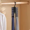 Tie hanger roteerbare stropdas opslagrek garderobe organisator 20 rijen grote capaciteit riem haken kast skidproof klem 240506