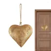 Decorative Figurines Metal Heart Bell Shaped Hanging Rope Wall Mount Iron Ornament 3D Hangings Love Sign With Vintage Antique Finish