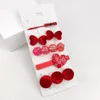 Hair Clips 5Pcs/Set Cute Year Accessory Set With Valentine's Day Red Heart Metal Duck Beak