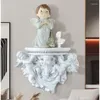 Decoratieve beeldjes Europees Creative Resin Wall Hangende Angel Modellering Woonkamer TV Decoratie Arts en Crafts Shelf Partition