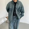 Hip Hop Denim Set Män Kvinnor tvättade nödställda randiga denim Jacketsvintage Straight Loose Harlan Jeans High Street Cargo Suit 240429