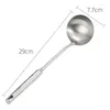 Spoons Home Bouillon Soup Ladle Long Handle Spoon 304 Stainless Steel Tableware Skimmer Kitchen Sanded Tablespoons Cooking Utensils