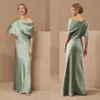 Sim semplice sirena di raso Madre della sposa si veste abiti da festa formali di lunghezza da pavimento a una spalla Abbigliamento ospite 297q 297q