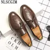 Dress Shoes Slip On Men Tassel Brown Leather From Italy Loafers For Office 2024 Chaussure Mariage Zapatillas