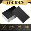 Embrulhe de presente 100 pcs fosco de gravação de metal preto em branco Folhas de alumínio para cartões de visita Diy Laser