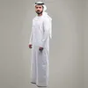 Etniska kläder Nationella kläder Menskläder Muslimsk kläder Vit Jubba Thobe Long Sleeved Robe Dubai Middle East Mens Clothing Arab Kaftan Headwearl2405