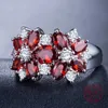 Bröllopsringar Pure Silver Sparkling Ring Lämplig för kvinnor Bright CZ Crystal Wedding Engagement Jewelry Summer Sales 2020 Ny Q240511