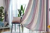 Rideaux à rayures à rayures rideaux Instagram Red Couleur de dégradé moderne minimaliste pour la salle à manger de la salle à manger