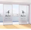 Stickers de fenêtre Ballet Dance Studio Porte de film en verre de taille personnalisée No Glue Intimité Occureur Bureau de salle de bain Année de glissement