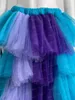 Saias da cintura alta saia longa colorida saia com rapidez de festa reta Cocktail roxo azul Roupas femininas