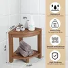 Boîtes de rangement tabouret de douche d'angle HDPE étanche à 2 niveaux avec étagère petit banc de spa de salle de bain