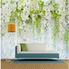 Wallpapers Modern Fresh Hand Painted Floral White Rose Background Wall Decoration Painting