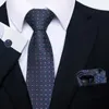 Zestaw krawata na szyję 100% jedwabny krawat dla mężczyzn Najwyższej klasy luksusowy 7,5 cm krawat hanky mankiet zestaw fioletowy krawat formalne ubranie