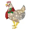 Dekoracja szalika kurczaka z świątecznym świątecznym świątecznym metalowym ozdobami na świeżym powietrzu