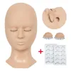 Mannequin Heads Silicone Eyelash Extension Practice Head Training Human Model Facial BEHOUDBAAR Oogmasker Q240510