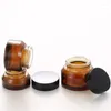 Garrafas de armazenamento 200 x 15g 30g 50g Amber Green Blue Cream Glass Jar