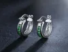 Hoop Huggie Sterling Silver Colorful Zircon Earrings for Women Girl Classic Sapphire Circle Earring Lage Jewelryhoop6780816