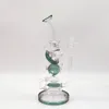 Pipe d'eau en verre en verre turcelaire 12 pouces en tête de gréement Bong Dab Recycler Neo Fab Slit Hub Bongs Smoke Pipes 14,4 mm Bol régulier portable entrepôt américain