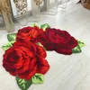 Dywany różowe czerwone dywan ręcznie tkany miękki, ciepły kwiatowy dywan sypialnia do salonu drzwi łazienka toaleta dekoracje domowe kwiat