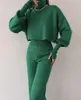Women's Two Piece Pants Knitted Trousers Suit Winter Loose Turtleneck Sweater Set Casual Long Sleeve Knitwear Wide Leg Outfits