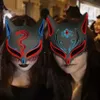 Demon Draad Gloeiende Slayer Kimetsu El No Yaiba -personages Cosplay kostuumaccessoires Japanse anime Fox Halloween Led Mask 0416