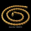 Hiphop 24 tum herrar solid rep kedja halsband gult guld fylld uttalande knut smycken gåva 7mm bred