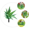Decorative Flowers Artificial Plantsative Garden Inserts Flower Bed Inserted Wood Pile Spring Aloe Stake Ornament Acrylic Ground