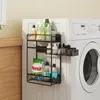 Küche Aufbewahrung mehrschichtiger Drückung Kühlschrank Rack Supplies Haushaltsnahrungsseitenseite Eisen-Wand-Hängekorbhalter