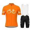 Os fãs tocam camisetas laranja camisa de bicicleta Orange Set 2023 masculino de mangas curtas MTB Uniform ROPA Maillot Ciclismo Roupas de verão Q240511