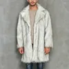 Giacche da uomo Yileegoo uomini inverno inverno in pelliccia per pelliccia lungo manica lunga collare anteriore aperta giacca soffice