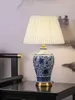 Lampes de table Style chinois Bleu et blanc lampe en porcelaine salon Room Bedroom Bedside Study El Modèle